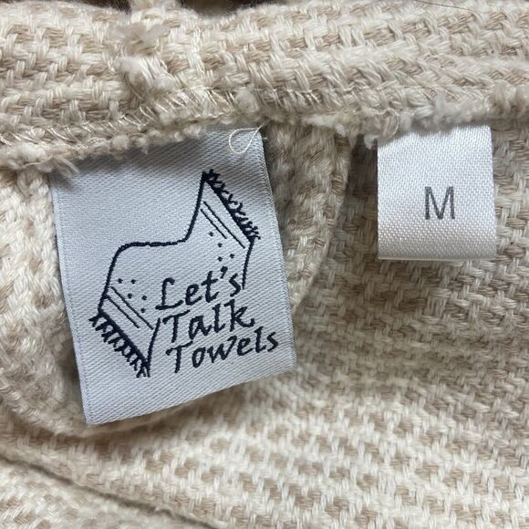 Let’s Talk Towels Robe Size M Turkish Bathrobe 100% Cotton Ivory Beach Cream - Picture 8 of 8